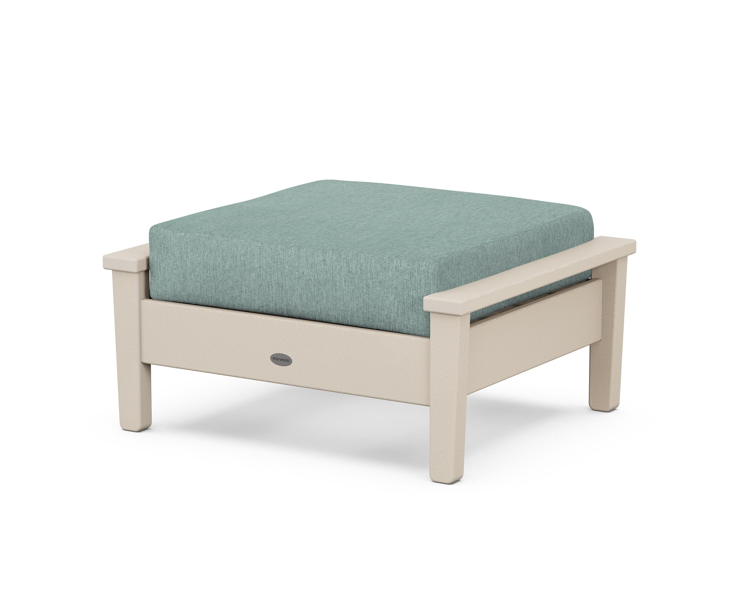 POLYWOOD® Prescott Deep Seating Ottoman in Sand / Glacier Spa
