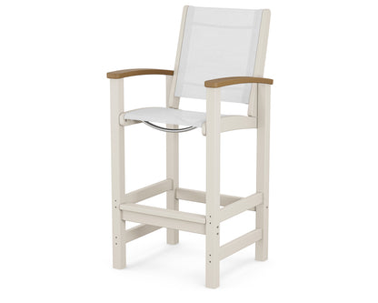 POLYWOOD® Coastal Bar Chair in Sand / Natural / White Sling