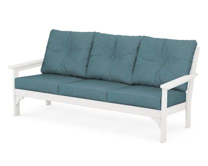POLYWOOD® Vineyard Deep Seating Sofa in Vintage White / Ocean Teal