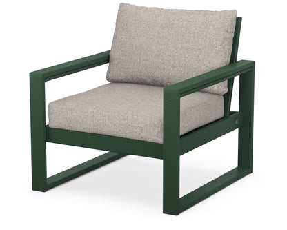 POLYWOOD® EDGE Club Chair in Green / Weathered Tweed