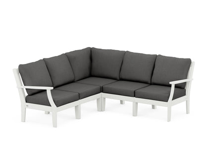 POLYWOOD® Braxton Modular 5-Piece Deep Seating Set in Vintage White / Spectrum Carbon