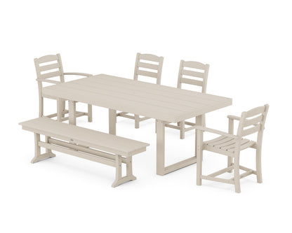 POLYWOOD® La Casa Café 6-Piece Dining Set with Bench in Sand