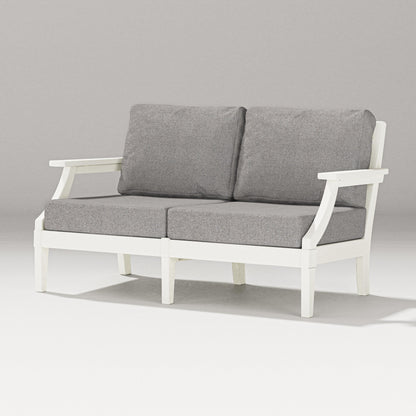 PW Designer Series Estate Loveseat in Vintage White / Grey Mist