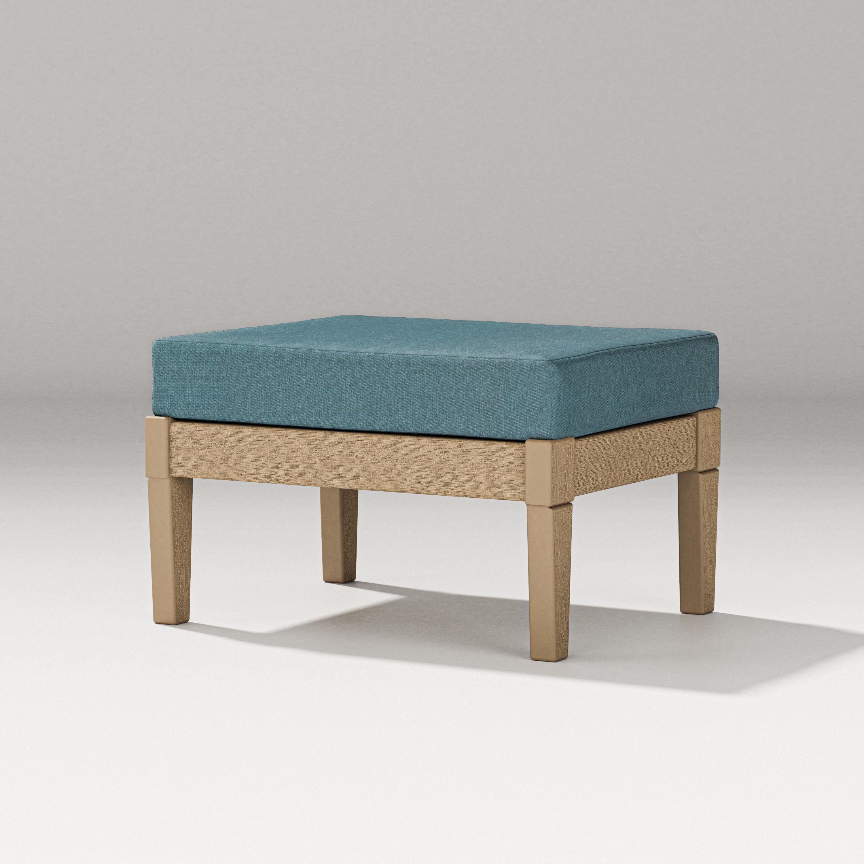 PW Designer Series Estate Lounge Ottoman in Vintage Sahara / Ocean Teal