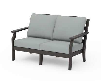 Draper James™ by  POLYWOOD® Savannah Deep Seating Loveseat in Vintage Coffee / Spa