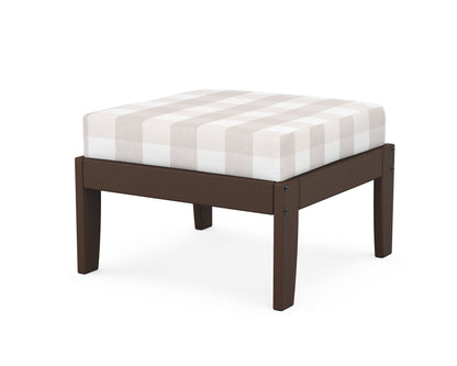 Unbranded Modular Ottoman - Classic in Mahogany / Buffalo Plaid Dune Burlap