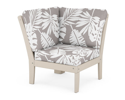 POLYWOOD® Braxton Modular Corner Chair in Sand / Leaf Grey Mist