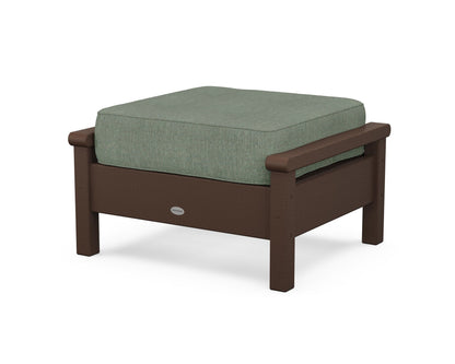 POLYWOOD® Harbour Deep Seating Ottoman in Mahogany / Cast Sage