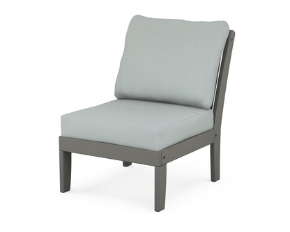 POLYWOOD® Braxton Modular Armless Chair in Slate Grey / Spa