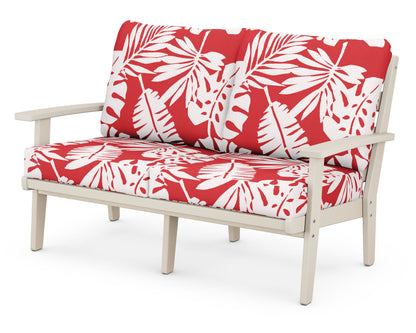 POLYWOOD® Grant Park Deep Seating Loveseat in Sand / Leaf Crimson
