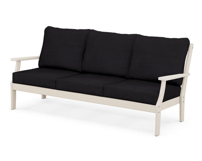 POLYWOOD® Braxton Deep Seating Sofa in Sand / Midnight Linen