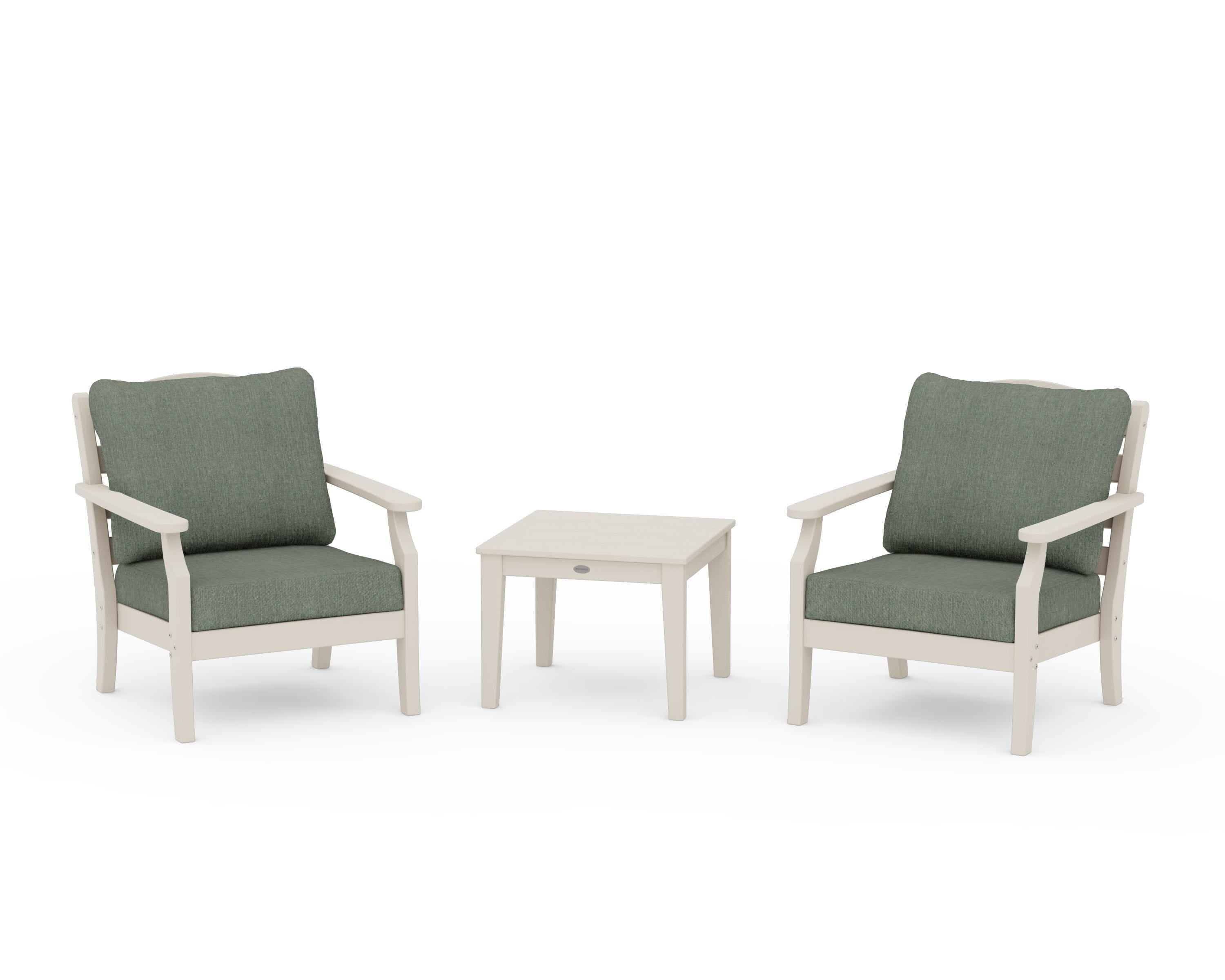 Draper James™ by  POLYWOOD® Savannah 3-Piece Deep Seating Set in Sand / Cast Sage
