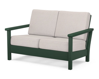 POLYWOOD® Harbour Deep Seating Loveseat in Green / Dune Burlap