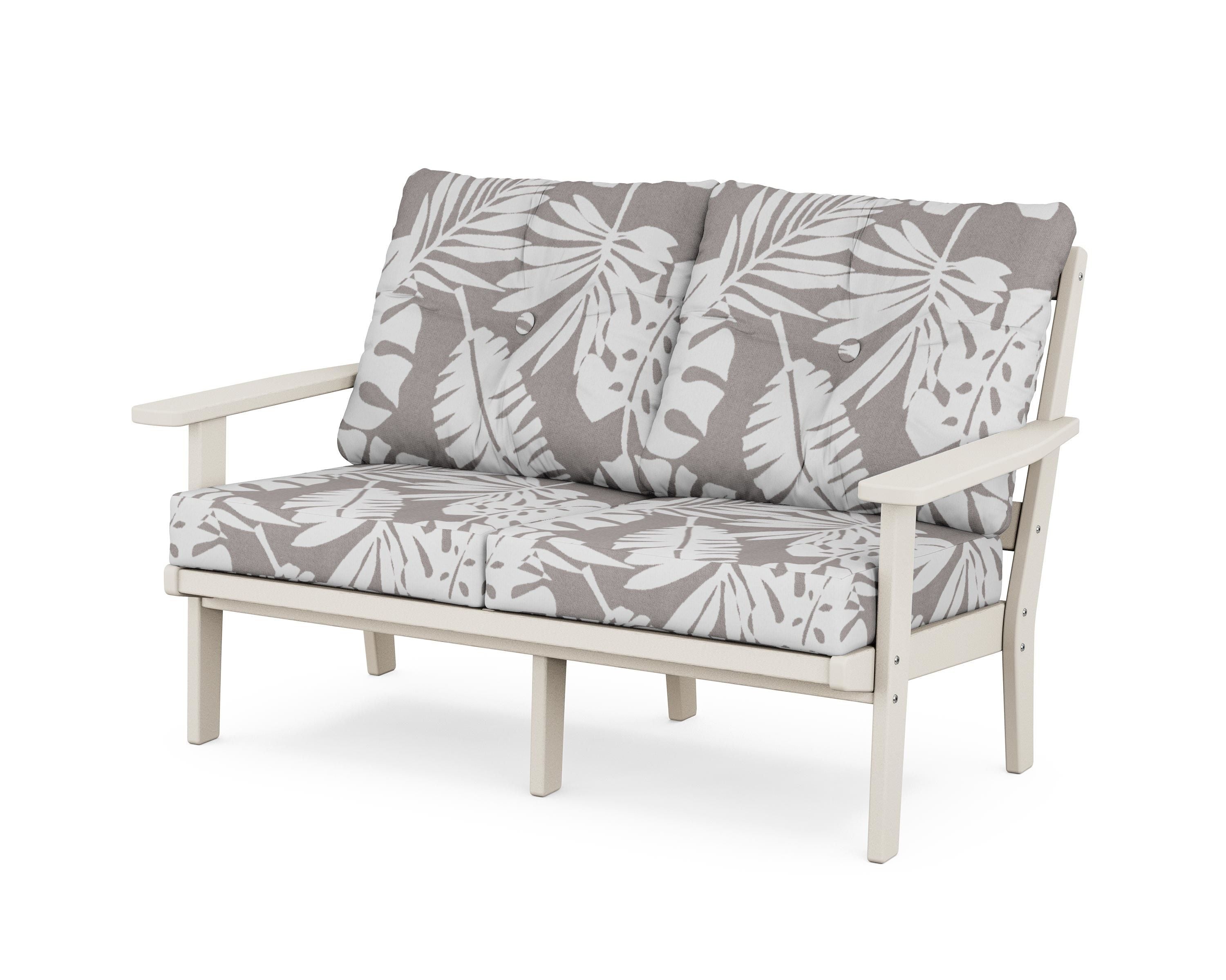 POLYWOOD® Prairie Deep Seating Loveseat in Sand / Leaf Grey Mist