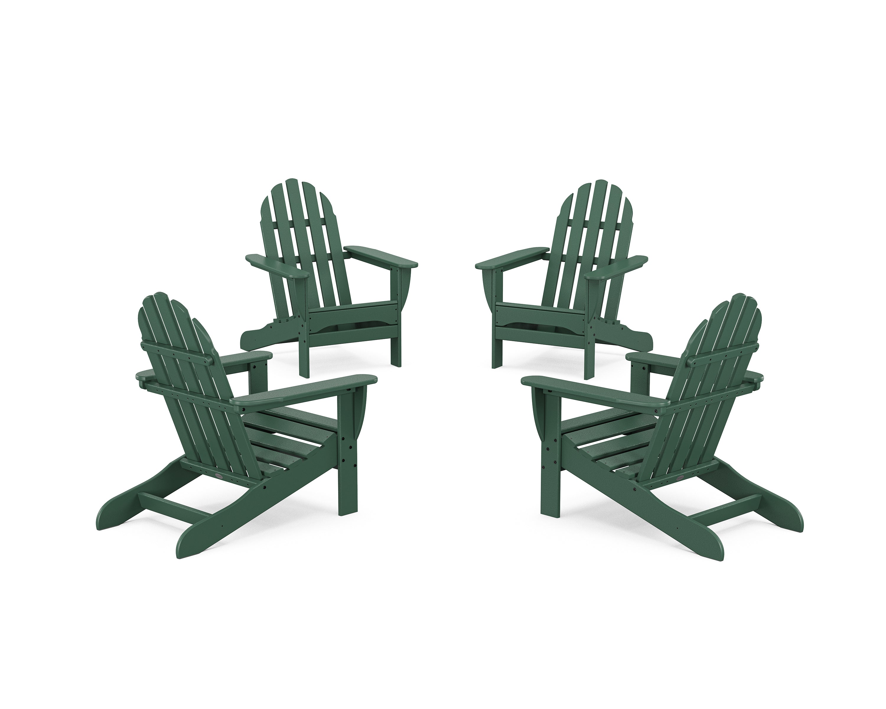 POLYWOOD® 4-Piece Classic Adirondack Conversation Set in Green