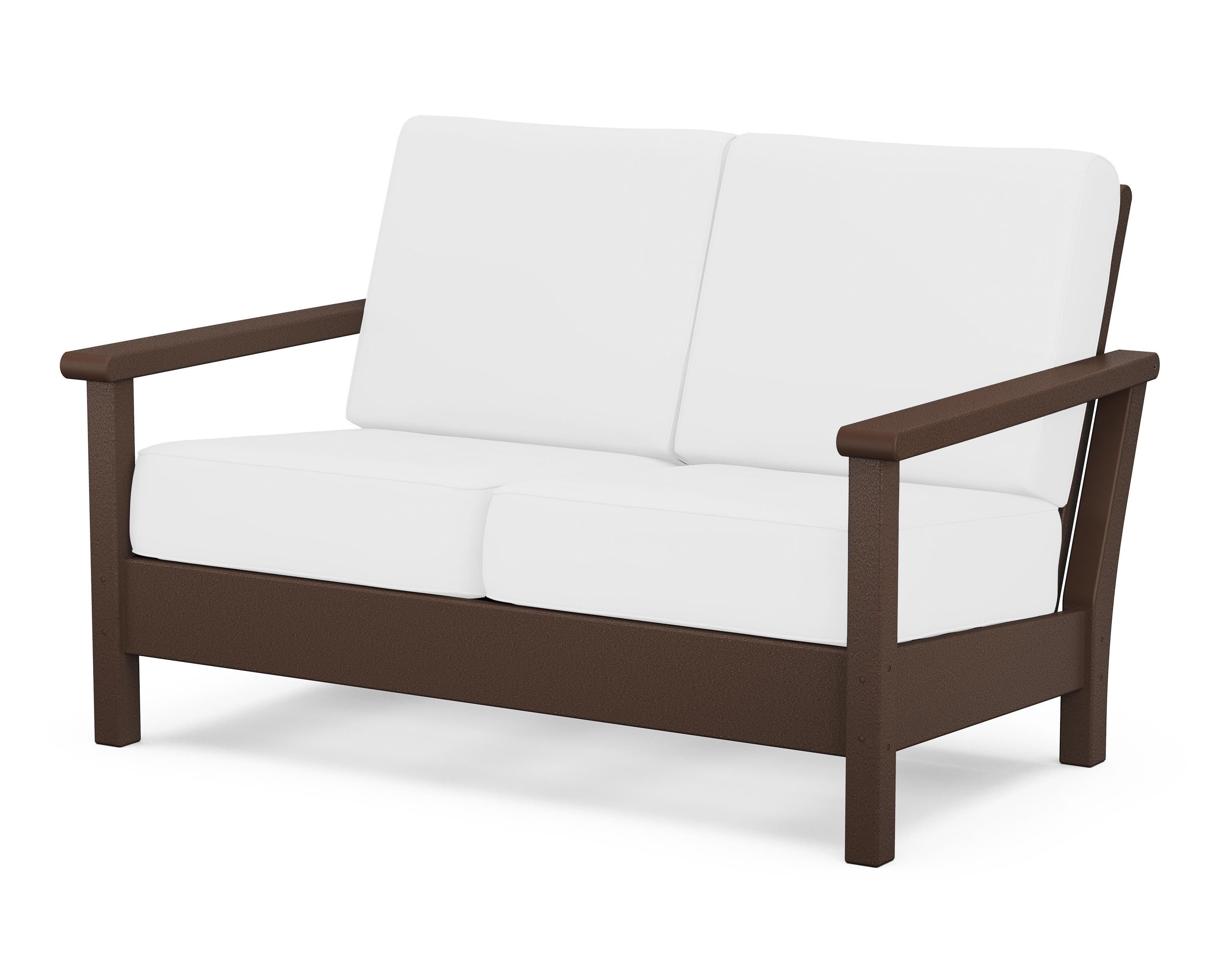 POLYWOOD® Harbour Deep Seating Loveseat in Mahogany / Natural