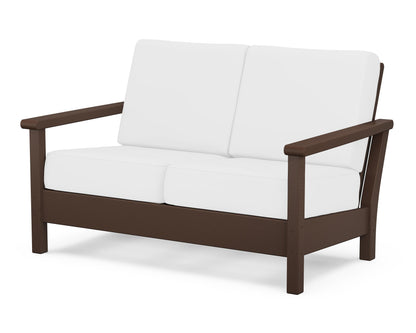 POLYWOOD® Harbour Deep Seating Loveseat in Mahogany / Natural