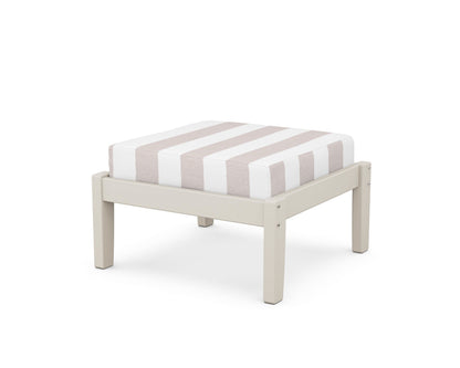Unbranded Deep Seating Ottoman in Sand / Cabana Stripe Dune Burlap