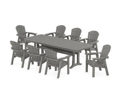 POLYWOOD® Seashell 9-Piece Dining Set with Trestle Legs in Slate Grey