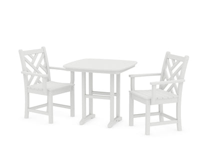 POLYWOOD® Chippendale 3-Piece Dining Set in White