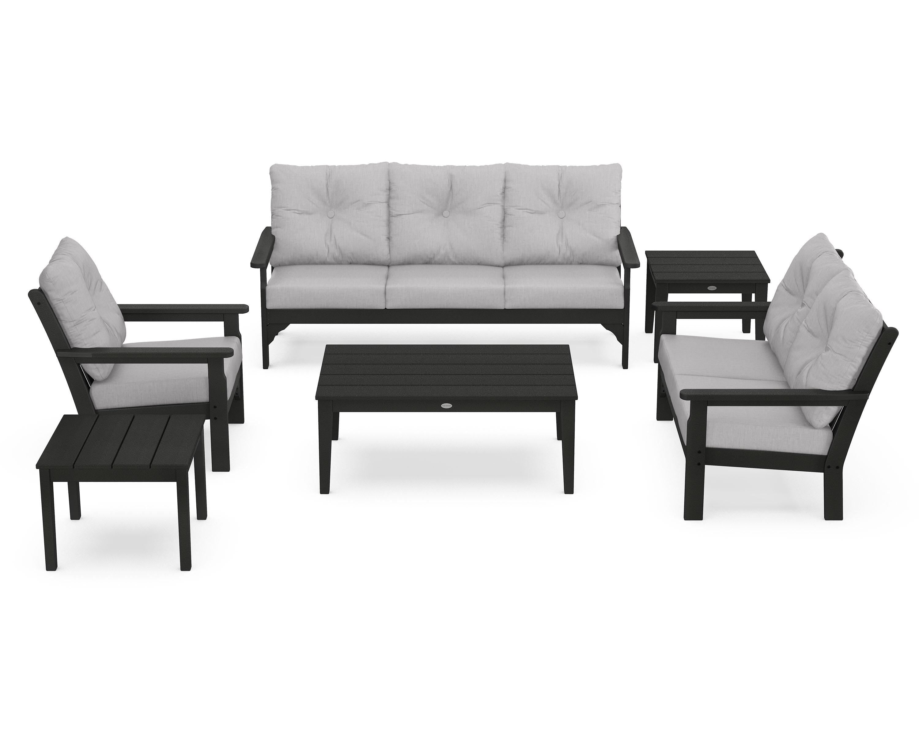 POLYWOOD® Vineyard 6-Piece Deep Seating Set in Green / Granite