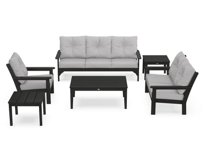 POLYWOOD® Vineyard 6-Piece Deep Seating Set in Green / Granite