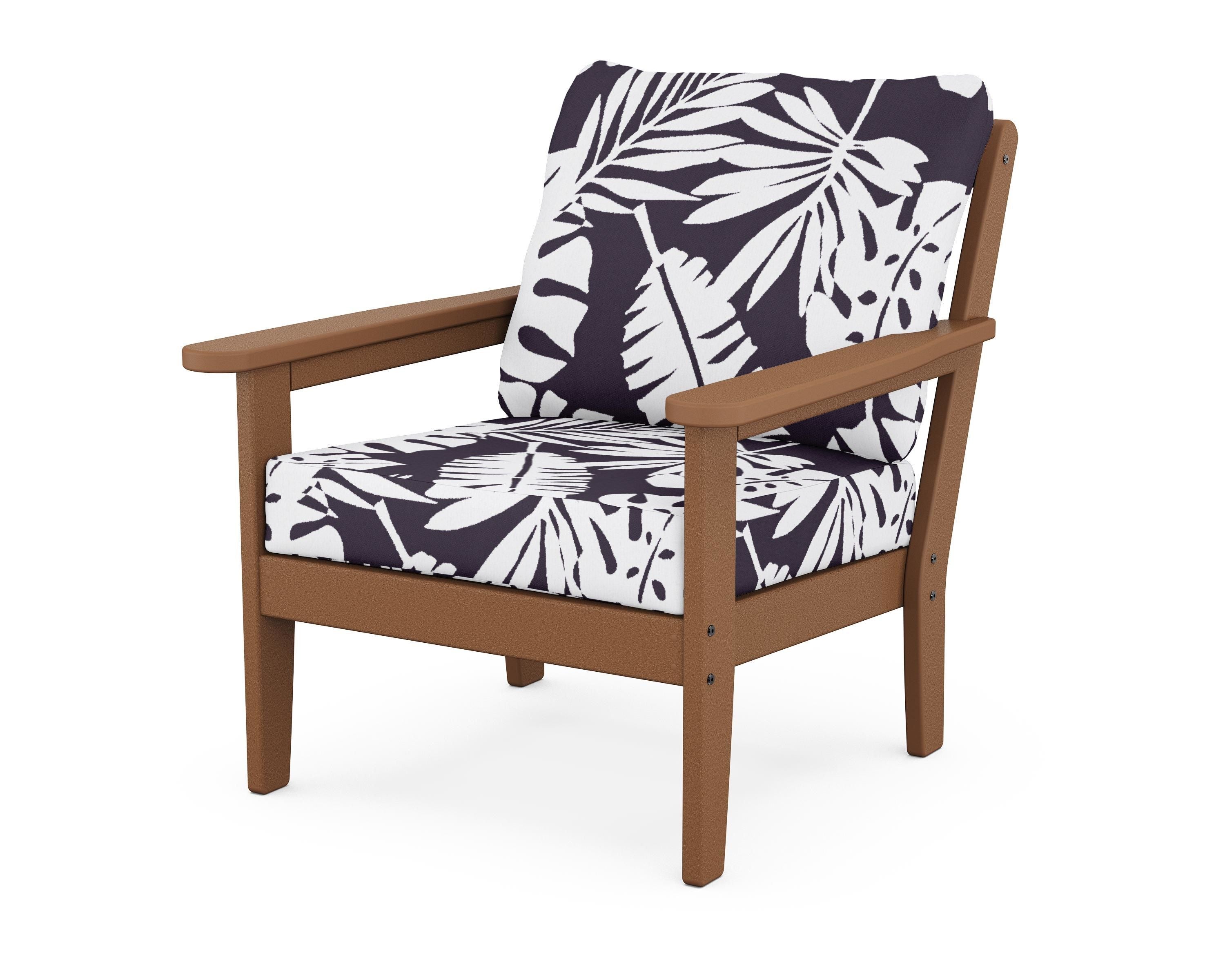 Country Living Cottage Deep Seating Chair in Teak / Leaf Navy