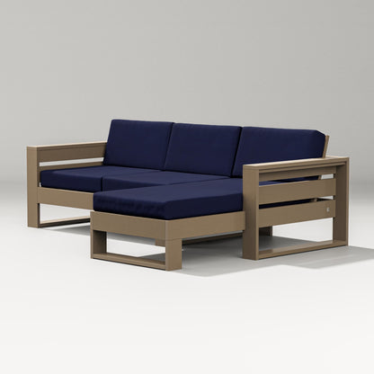PW Designer Series Latitude Right Chaise Sectional in Vintage Sahara / Navy