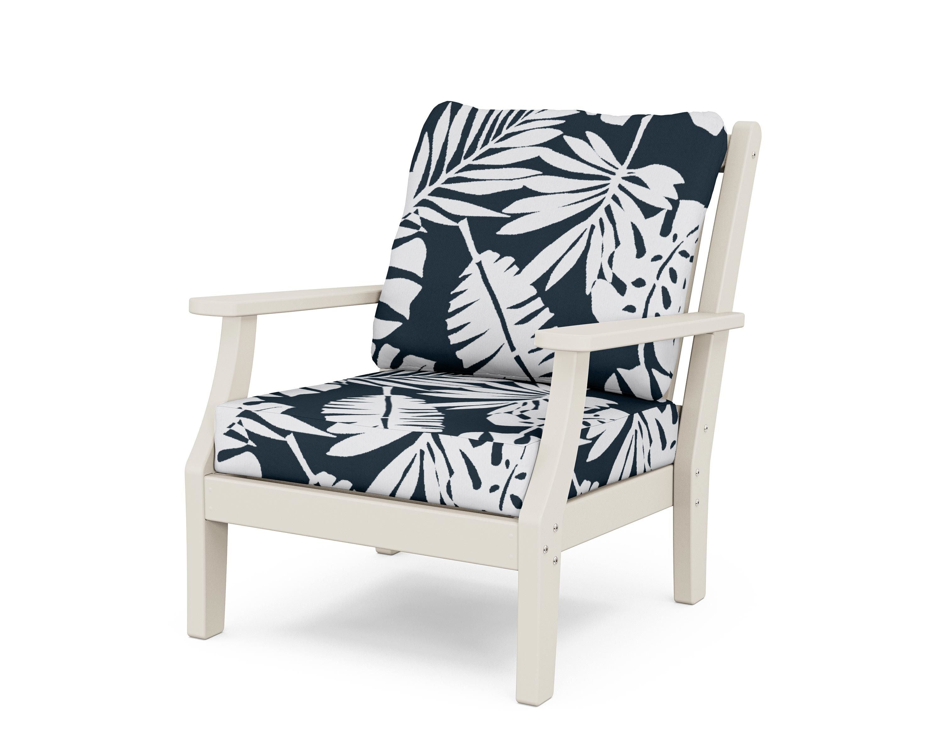 Country Living Wovendale Deep Seating Chair in Sand / Leaf Marine Indigo