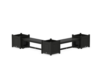 POLYWOOD® 48" Country Living L- Shaped Planter Bench Corner Set - Large in Black