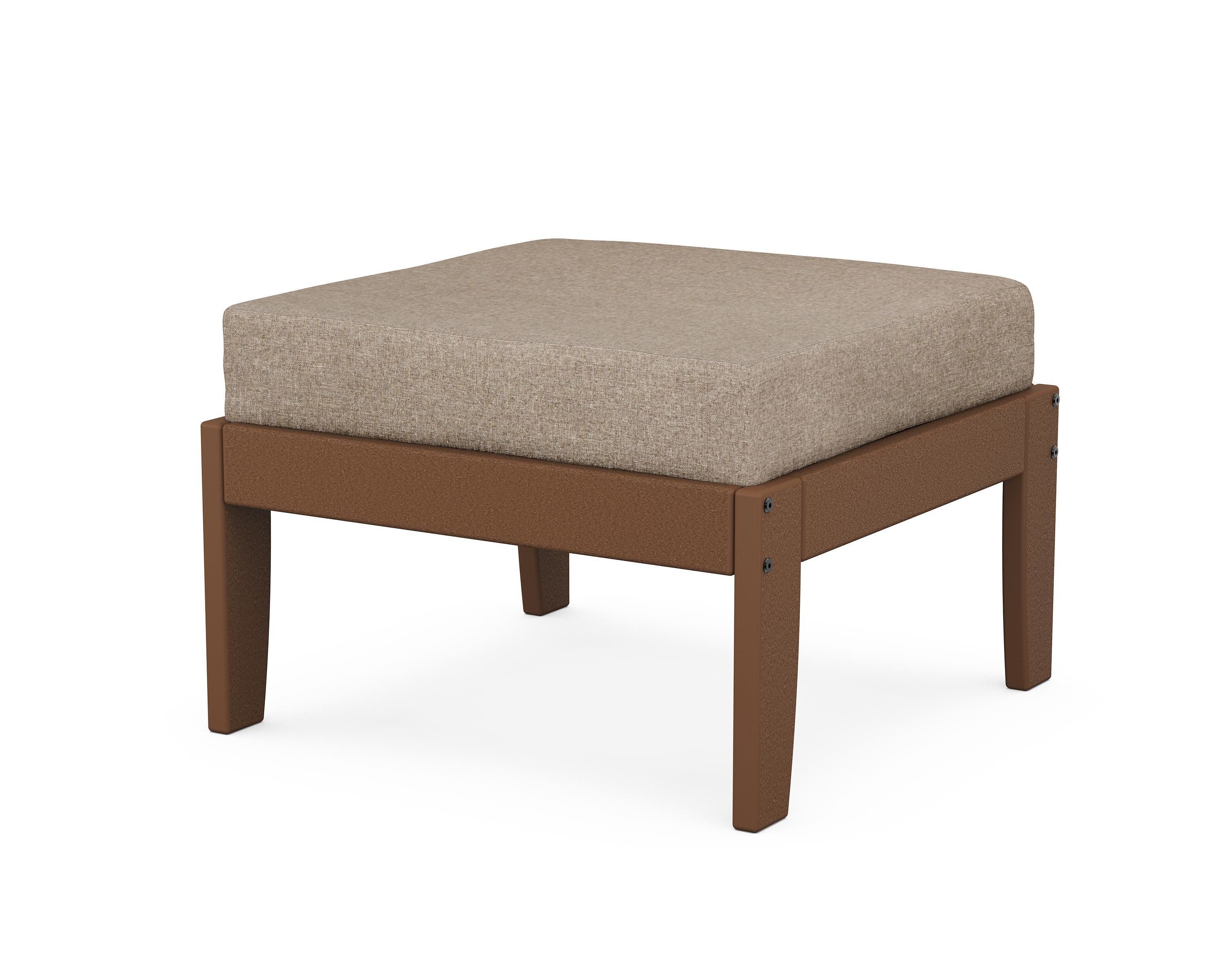 Unbranded Modular Ottoman - Classic in Teak / Spiced Burlap