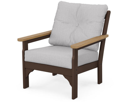 POLYWOOD® Vineyard Deep Seating Chair in Mahogany / Natural / Granite
