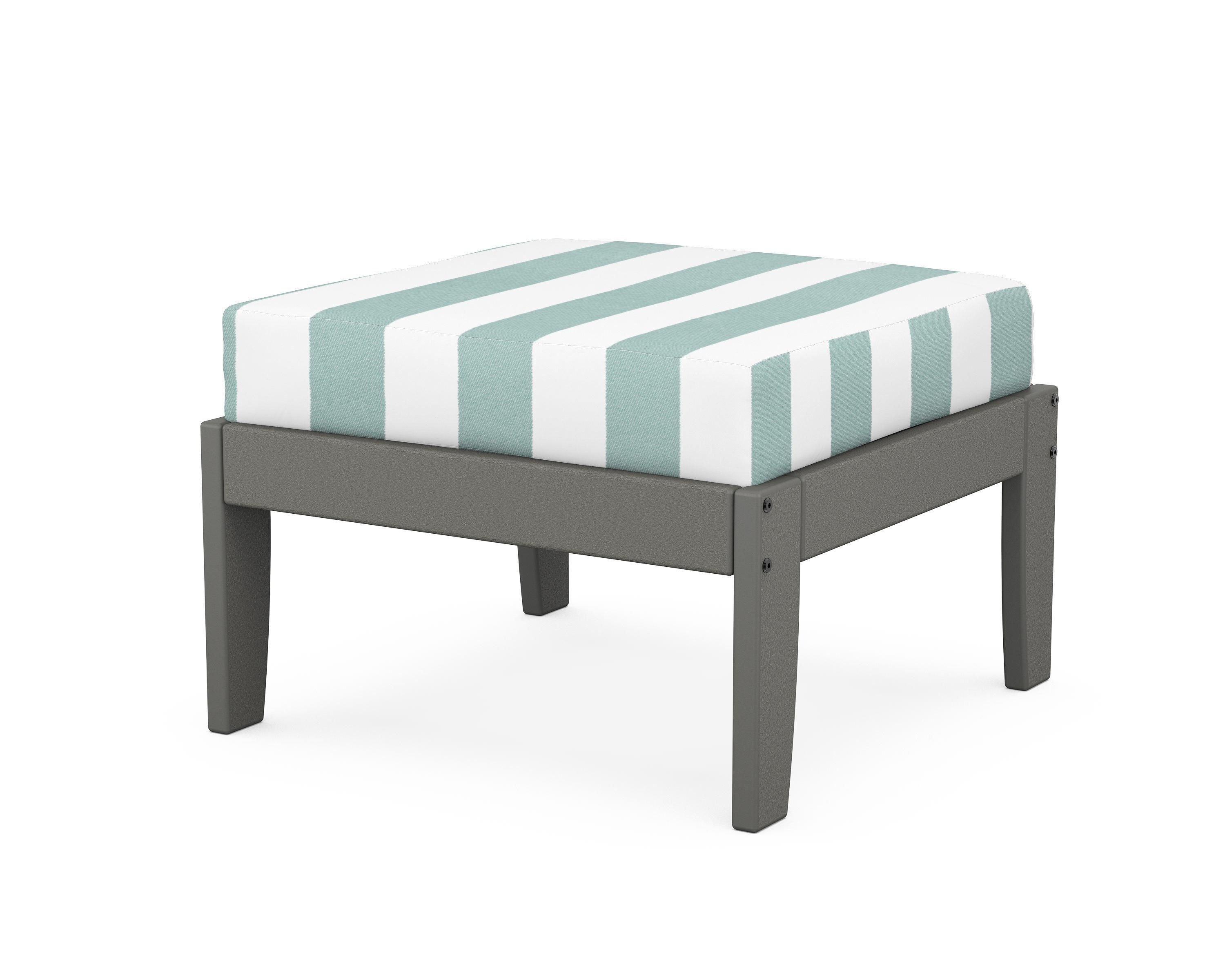 Unbranded Modular Ottoman - Classic in Slate Grey / Cabana Stripe Glacier Spa