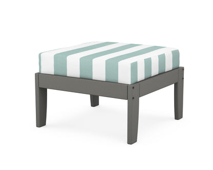 Unbranded Modular Ottoman - Classic in Slate Grey / Cabana Stripe Glacier Spa