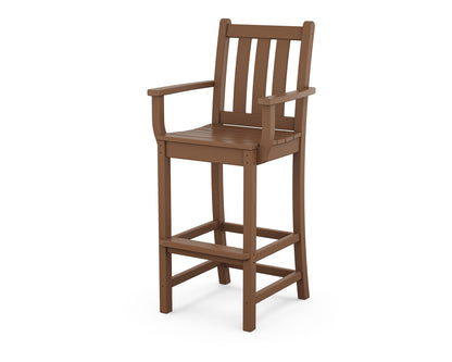 POLYWOOD® Traditional Garden Bar Arm Chair in Teak