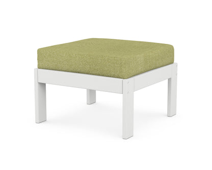 POLYWOOD® Vineyard Modular Ottoman in White / Chartreuse Boucle