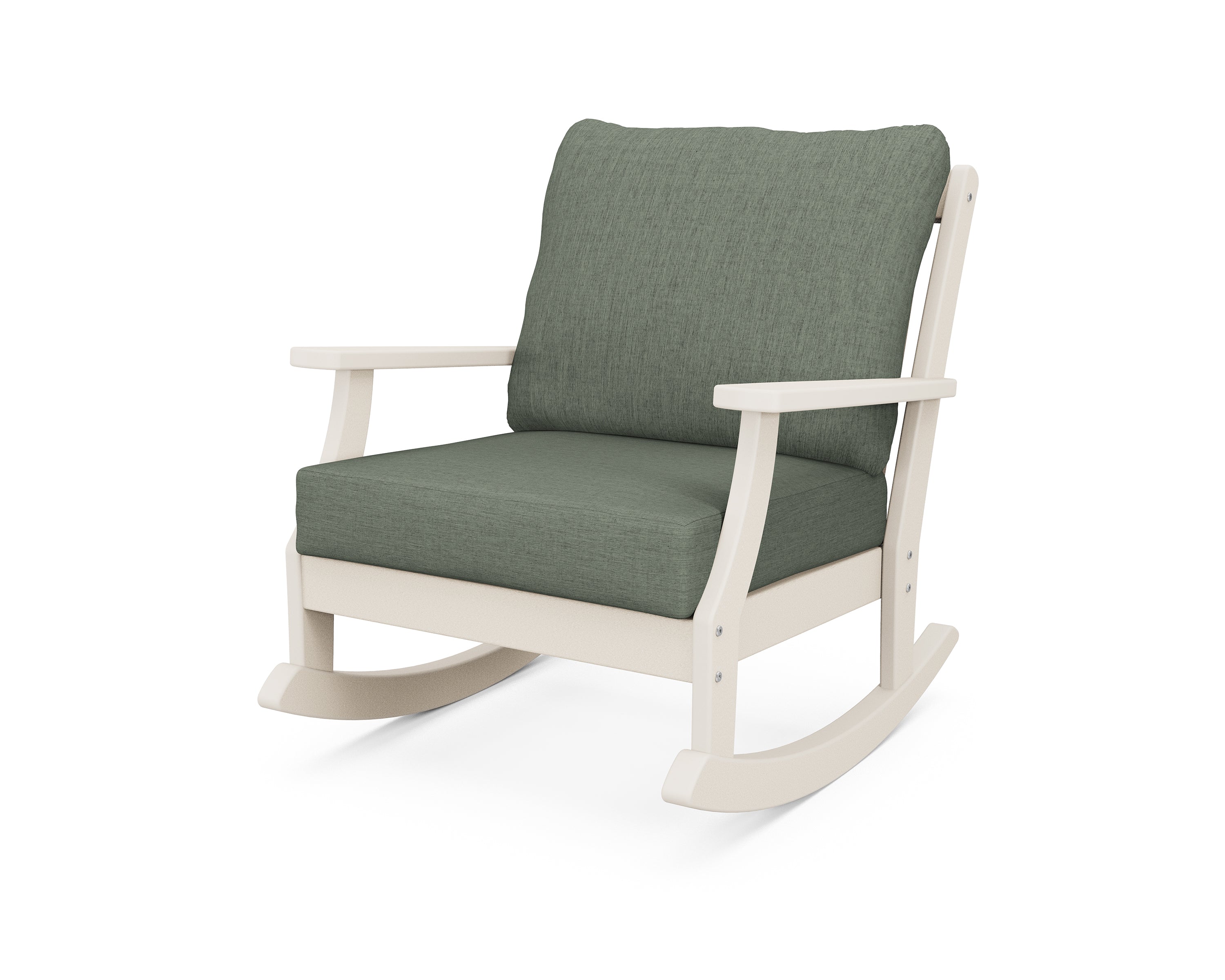 POLYWOOD® Braxton Deep Seating Rocking Chair in Sand / Cast Sage