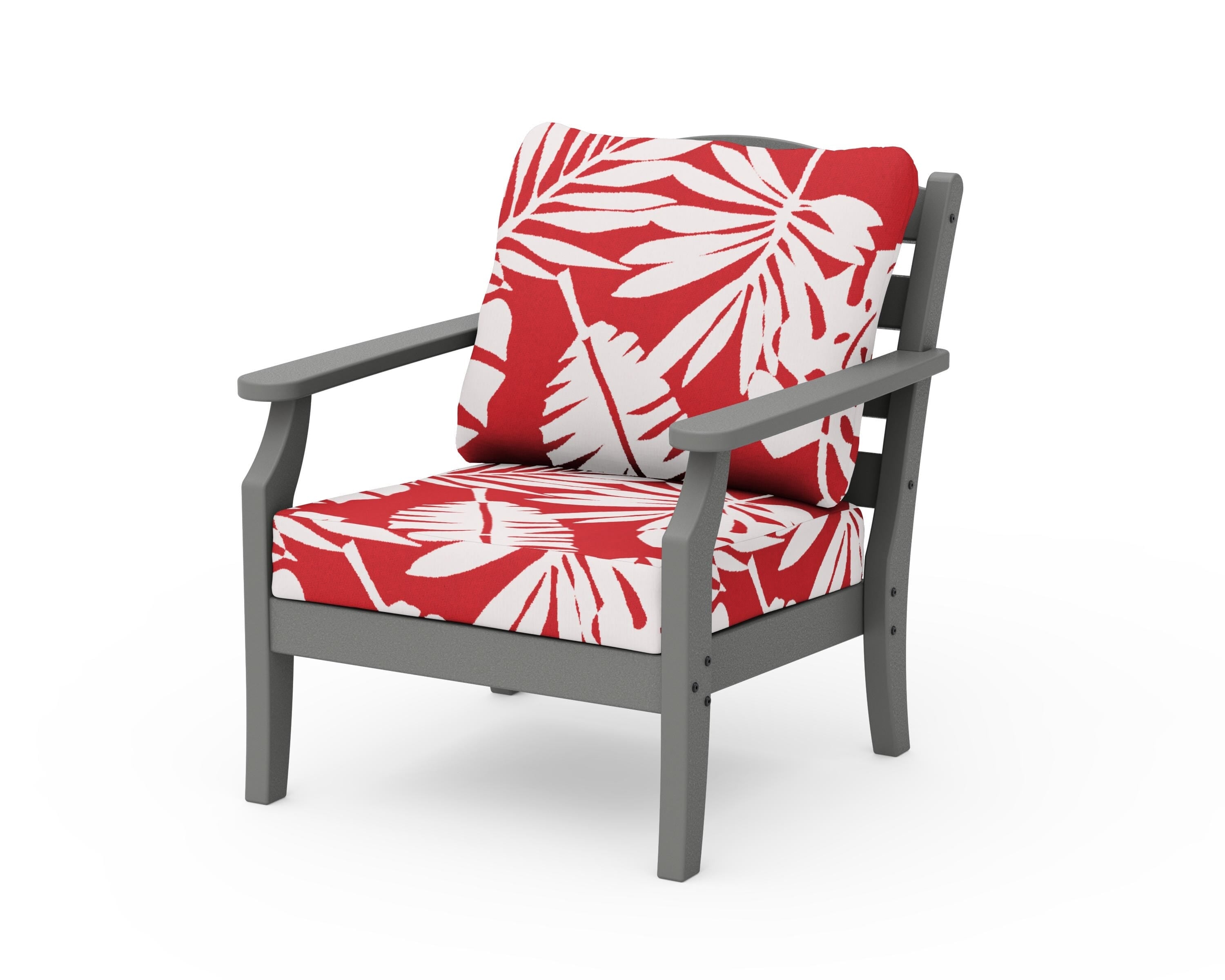 Draper James™ by  POLYWOOD® Savannah Deep Seating Chair in Slate Grey / Leaf Crimson