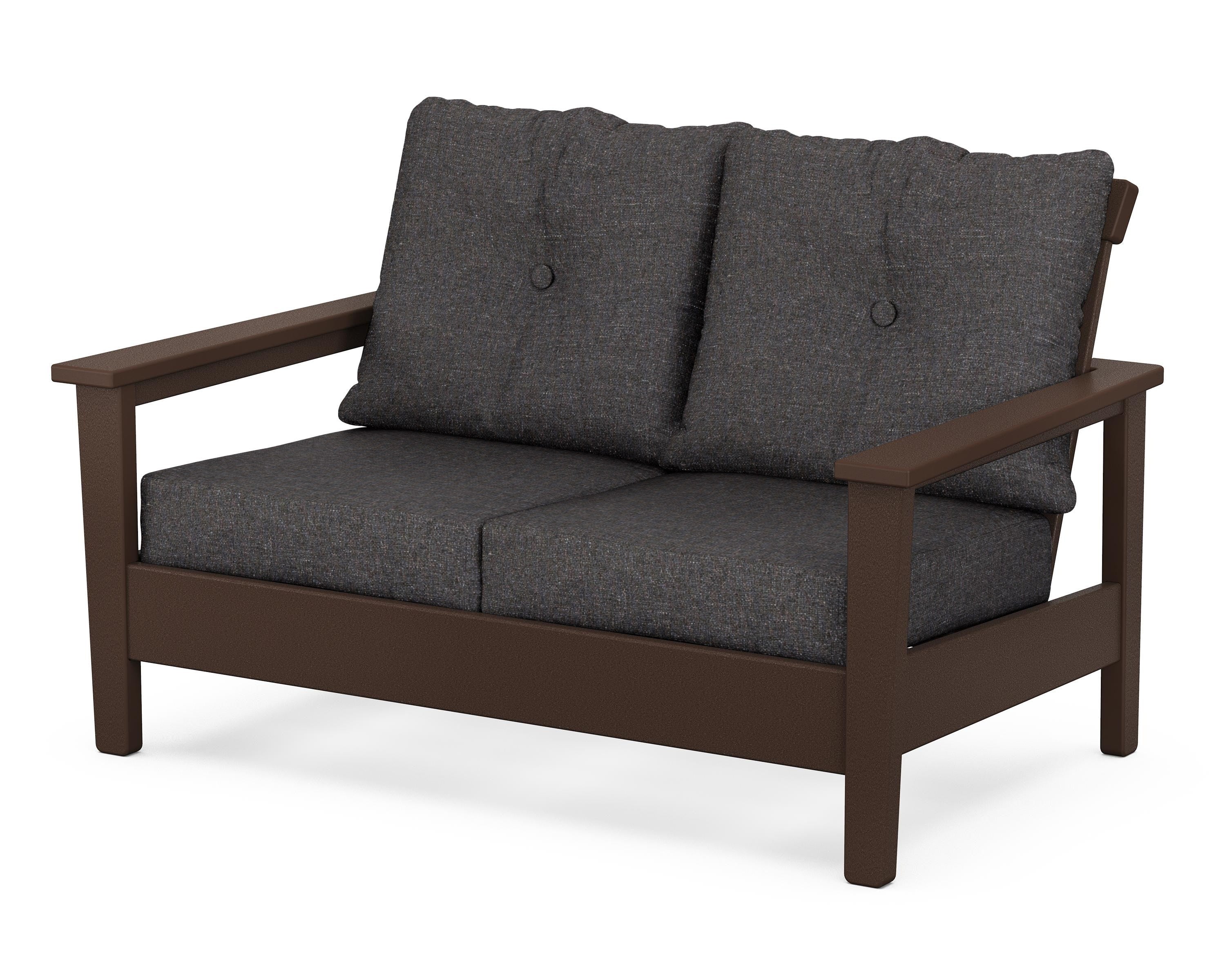 POLYWOOD® Prescott Deep Seating Loveseat in Mahogany / Ash Charcoal