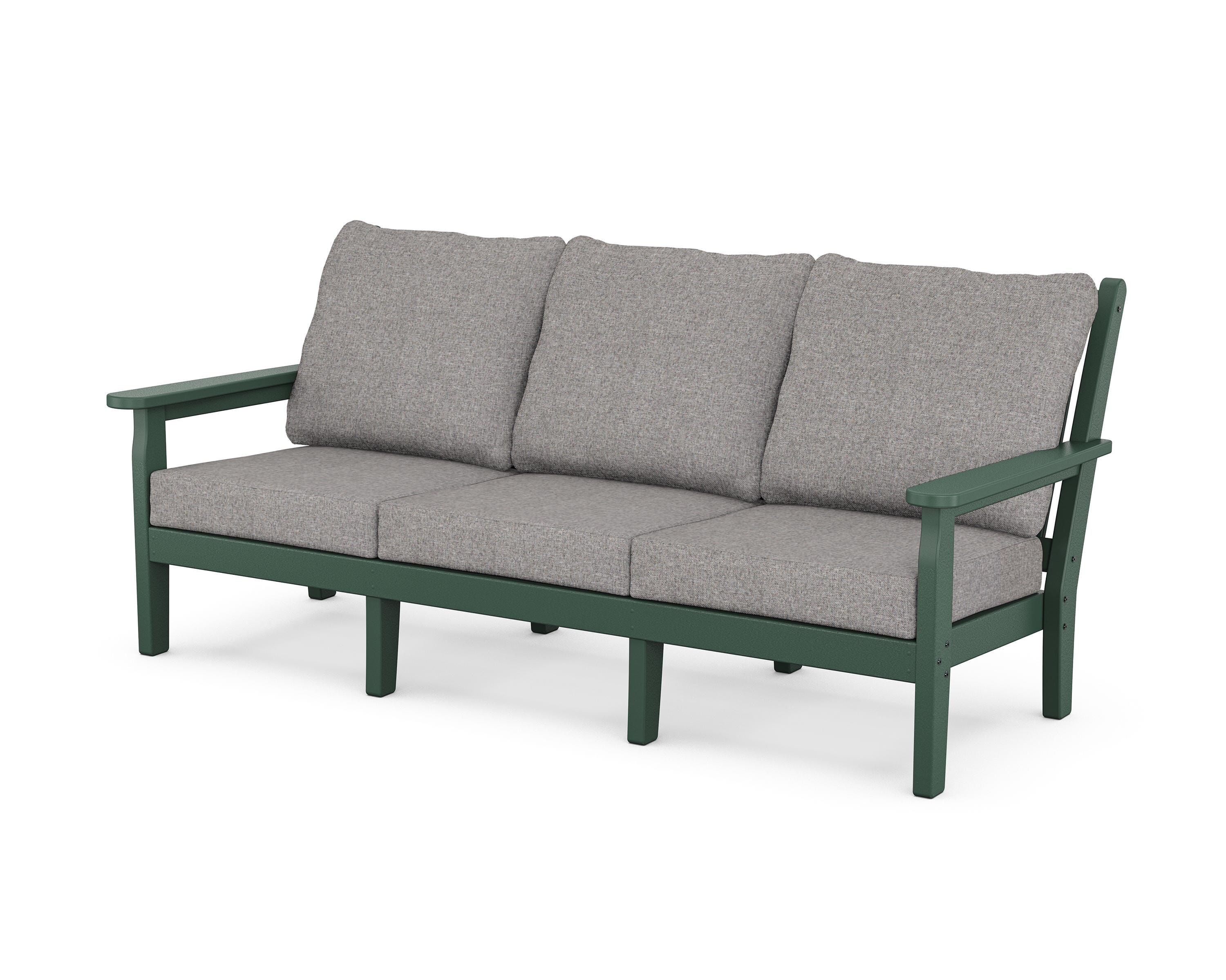 POLYWOOD® Chippendale Deep Seating Sofa in Green / Grey Mist