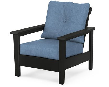 POLYWOOD® Prescott Deep Seating Chair in Black / Sky Blue
