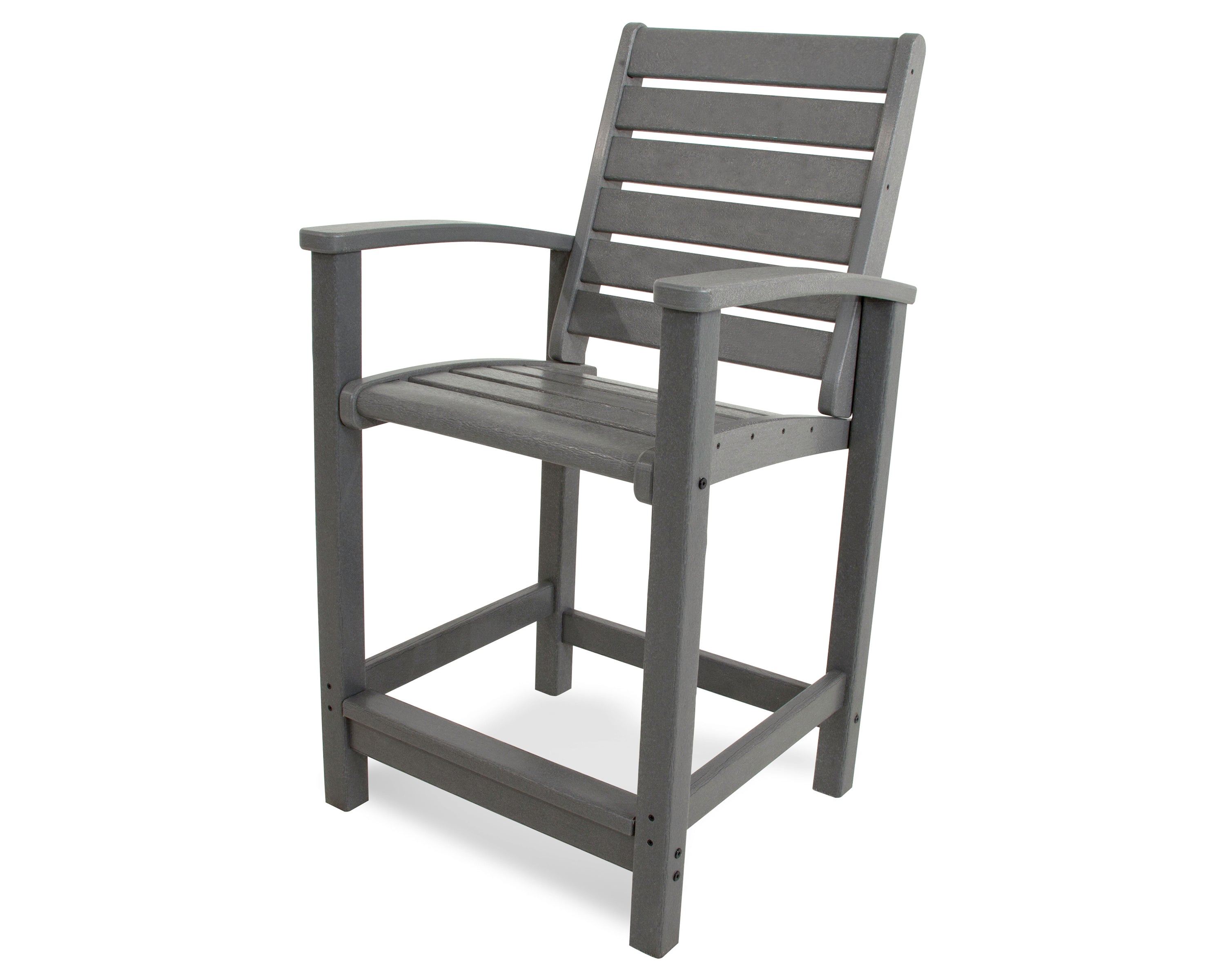 POLYWOOD® Signature Counter Chair in Slate Grey