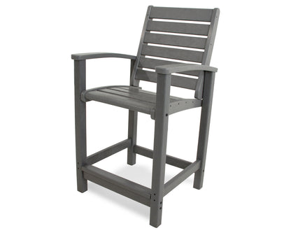POLYWOOD® Signature Counter Chair in Slate Grey