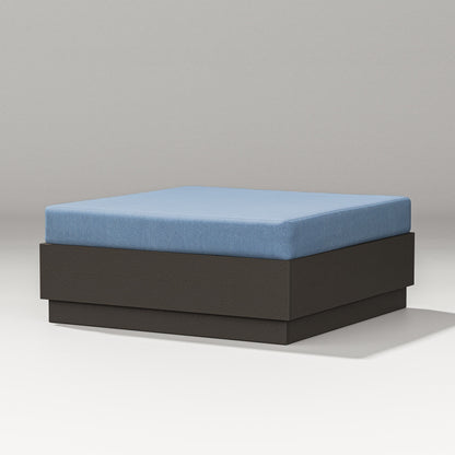 PW Designer Series Elevate Lounge Ottoman in Vintage Coffee / Sky Blue