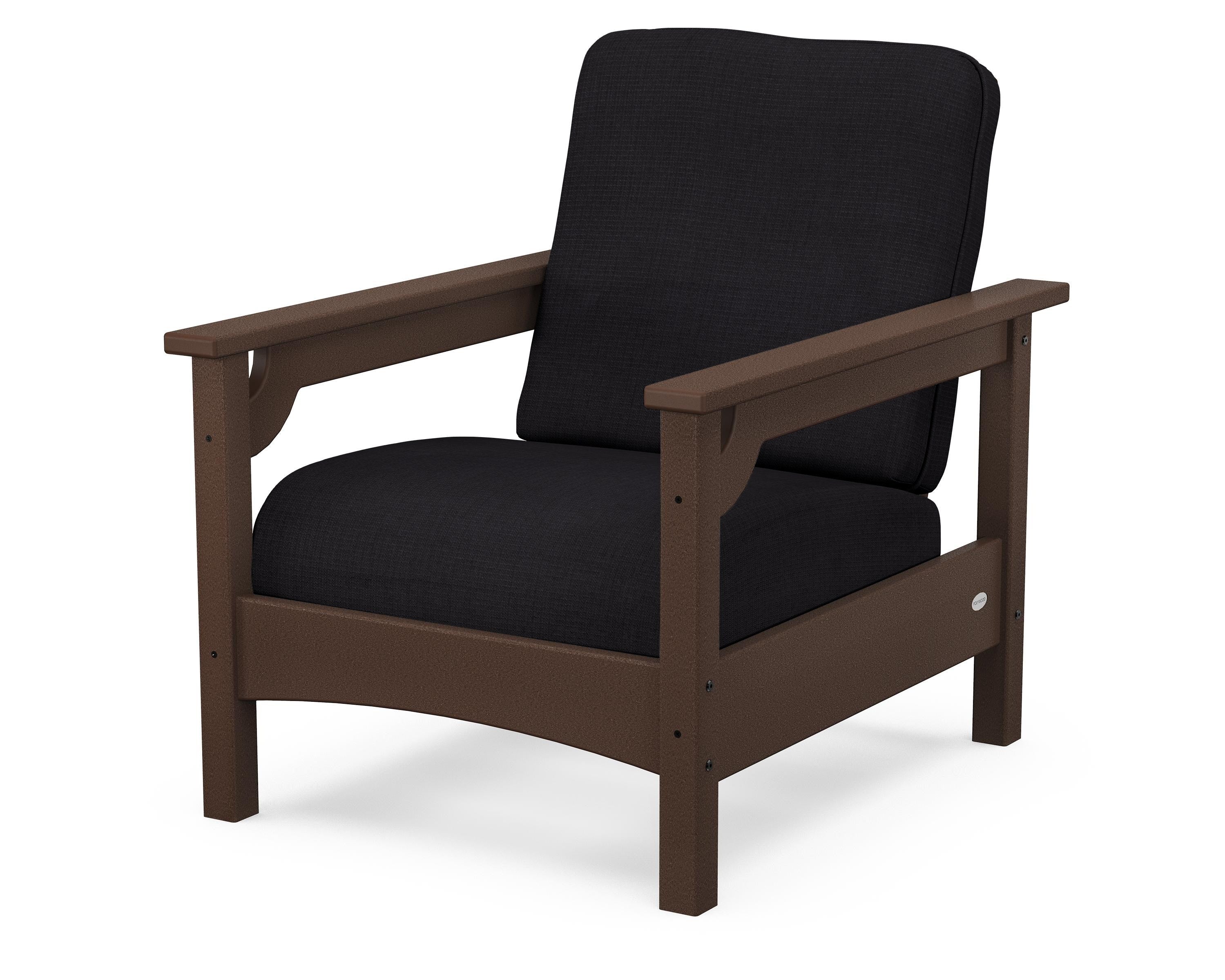 POLYWOOD® Club Chair in Mahogany / Midnight Linen