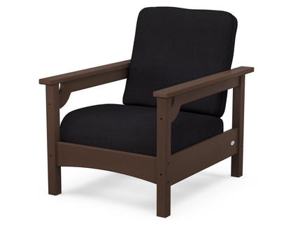 POLYWOOD® Club Chair in Mahogany / Midnight Linen