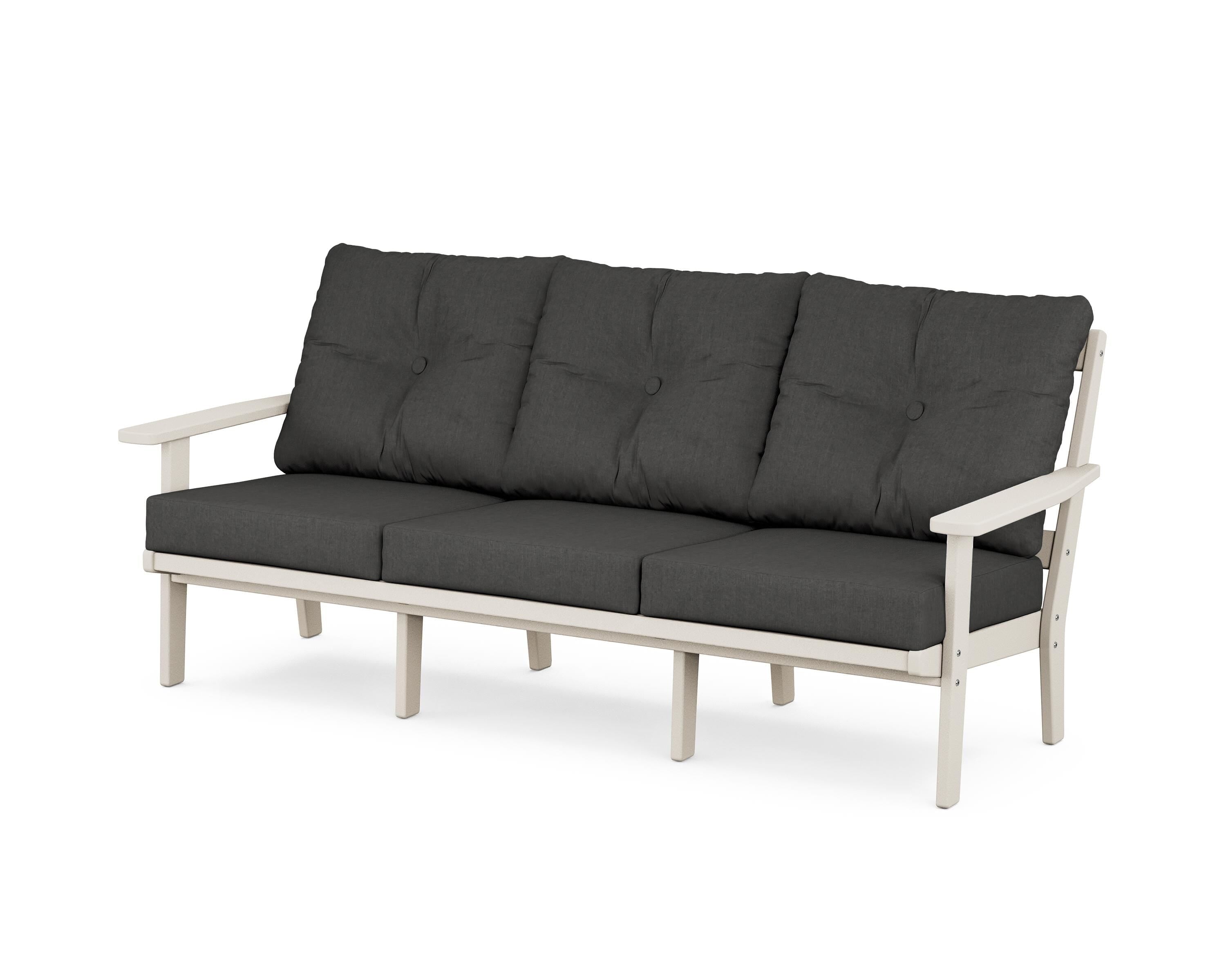 POLYWOOD® Oxford Deep Seating Sofa in Sand / Spectrum Carbon