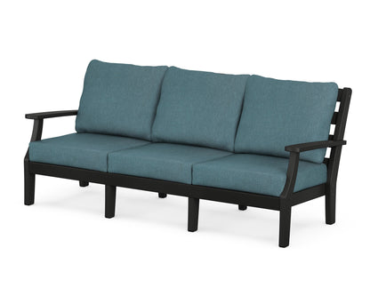 POLYWOOD® Chesapeake Deep Seating Sofa in Black / Ocean Teal