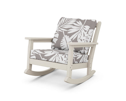 POLYWOOD® Chippendale Deep Seating Rocking Chair in Sand / Leaf Grey Mist