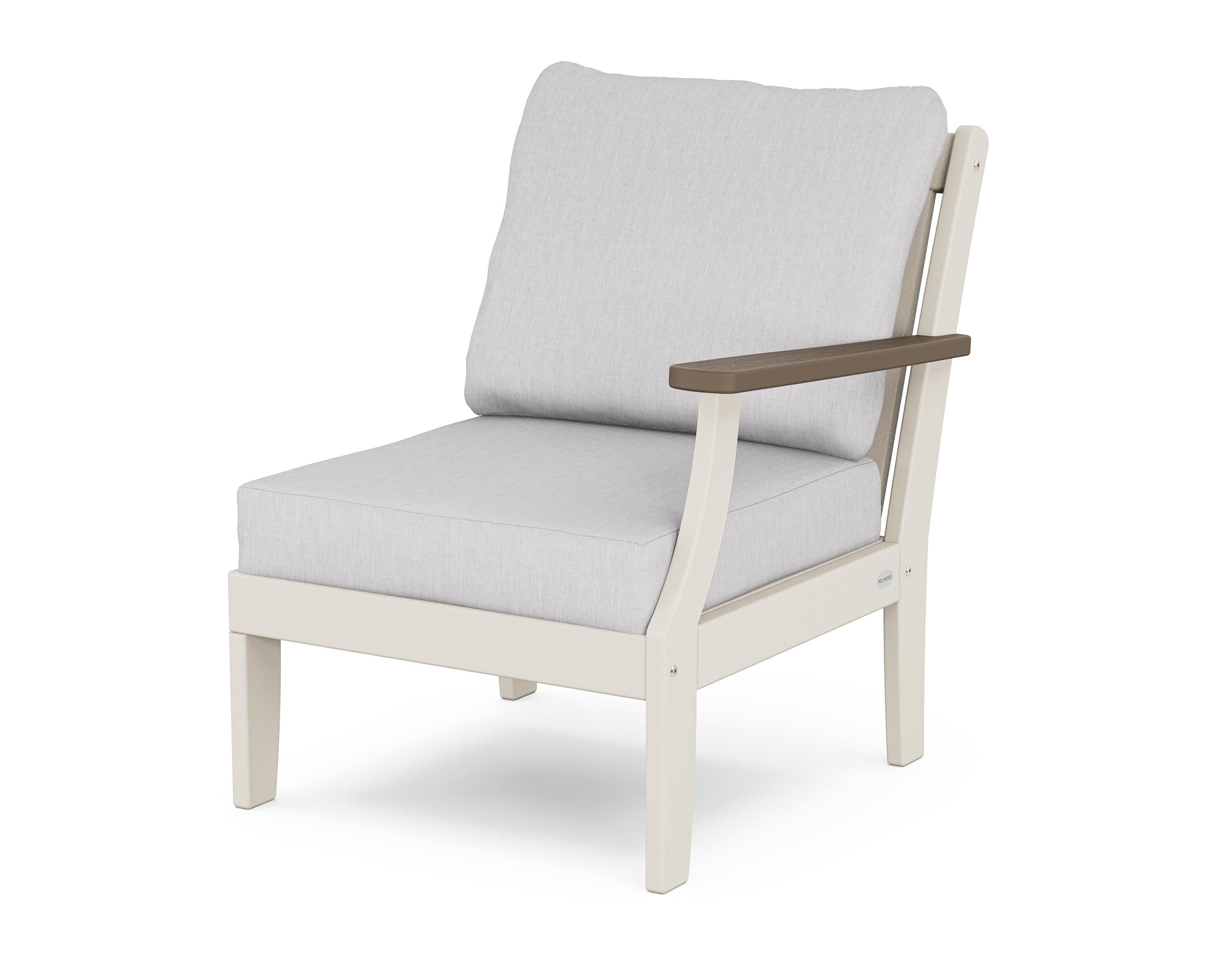POLYWOOD® Braxton Modular Right Arm Chair in Sand / Kona / Granite